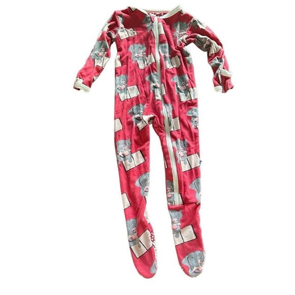 KicKee Pants red black Labrador dog Zip Footie 6-9 months Unisex Bamboo baby boy - Picture 1 of 5